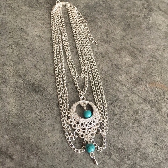 Boho Style Silver Colored Anklet - Picture 2 of 6